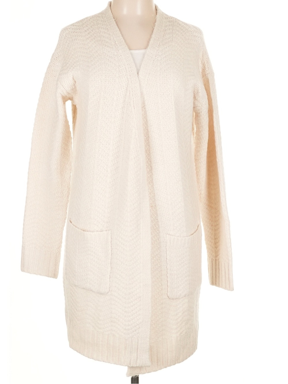 Joules Elizabeth Cream Open-Front Longline soft Knit Cardigan Duster